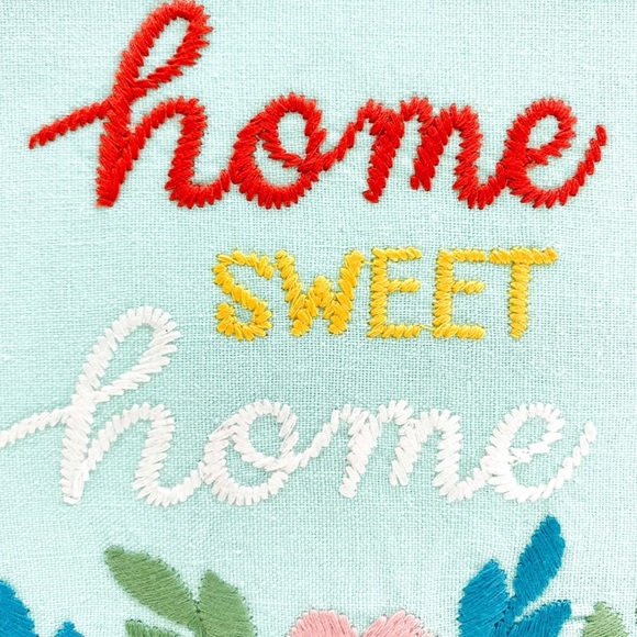 Home Sweet Home Cross-stitch Floral Wall Art - Picture 2 of 3